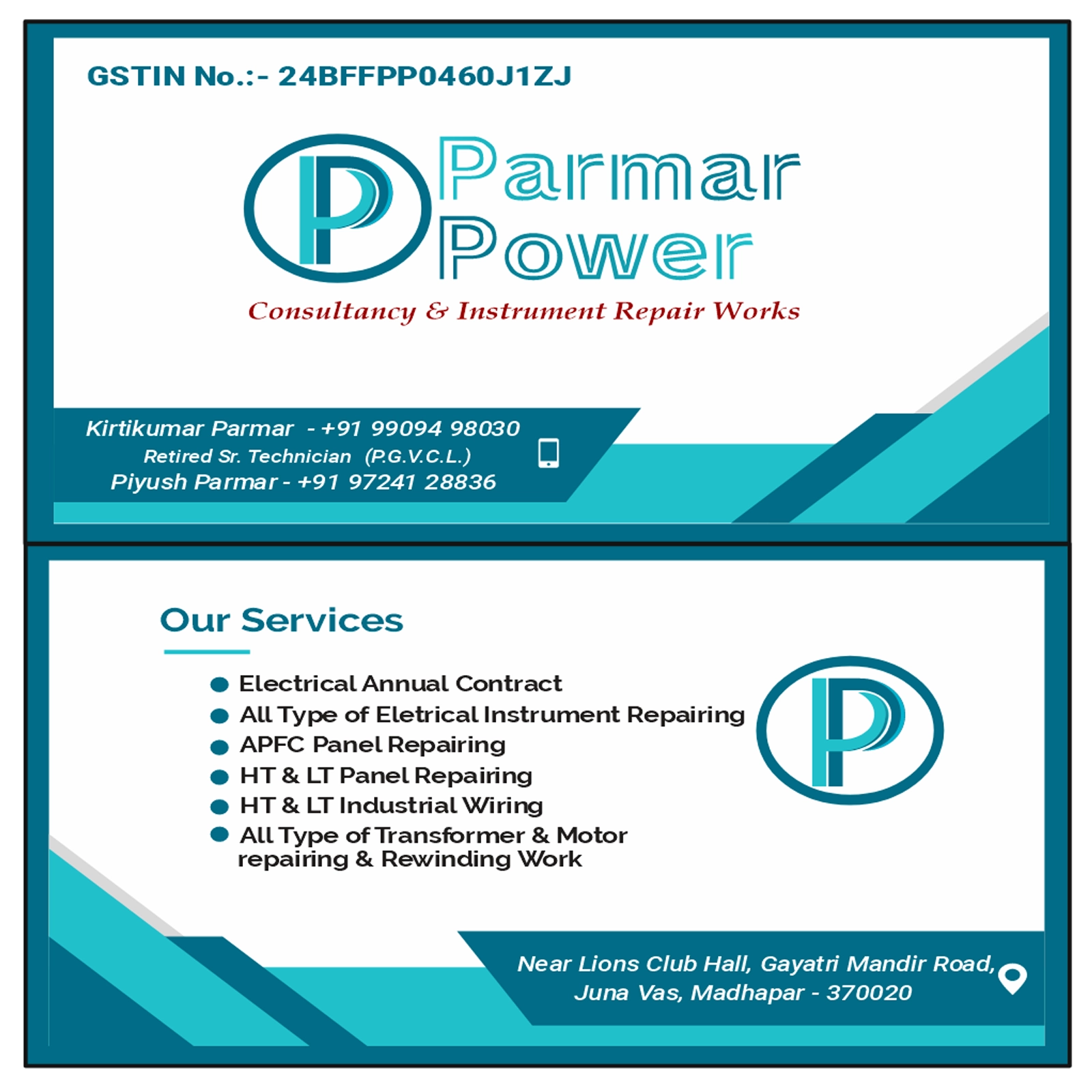 Parmar Power branding design
